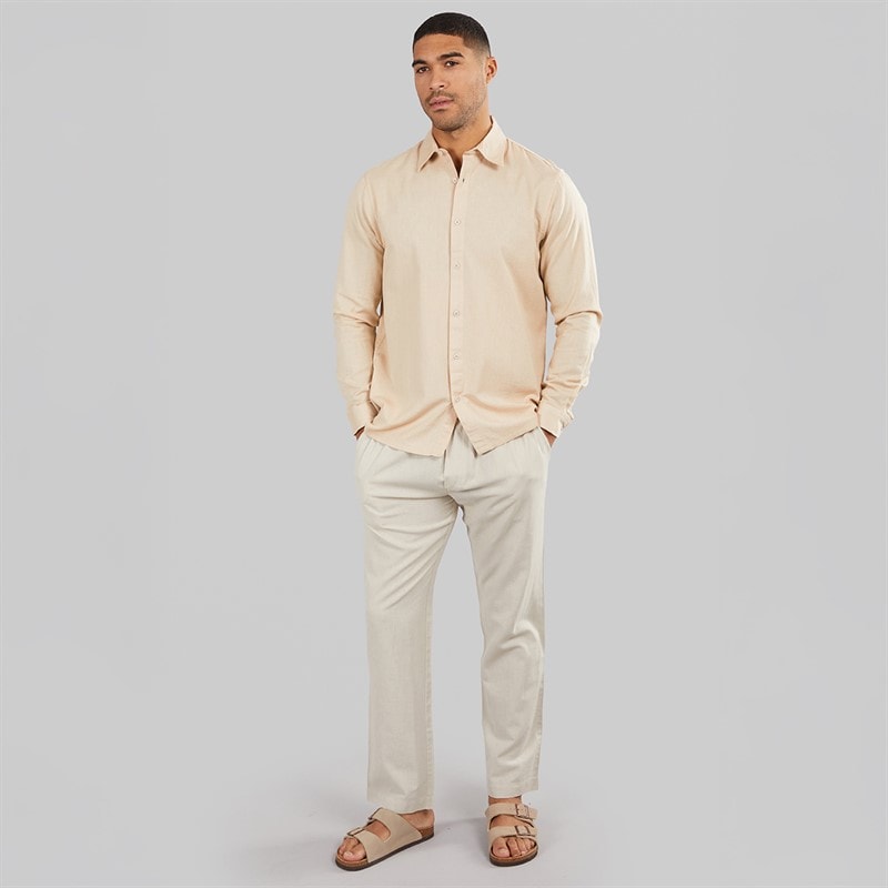 Avant Garde Mens Rustic Linen Shirt Ecru - Image 3