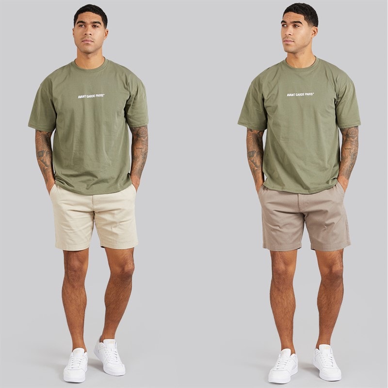 Avant Garde Mens Allard Two Pack Chino Shorts Mink/Stone - Image 3