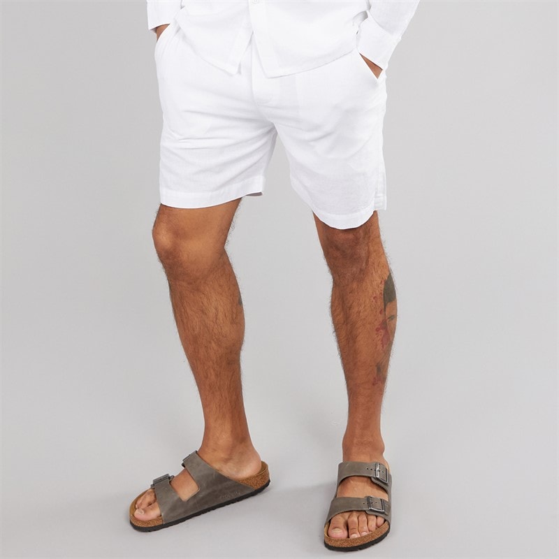 Avant Garde Mens Knight Linen Shorts White