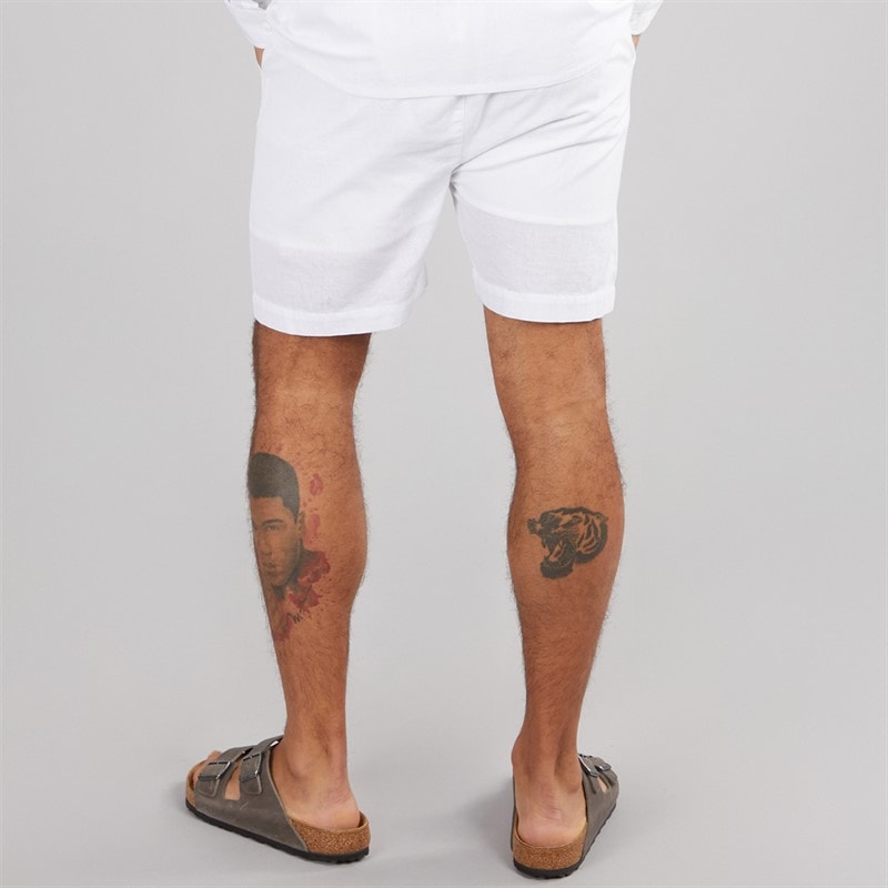 Avant Garde Mens Knight Linen Shorts White - Image 2