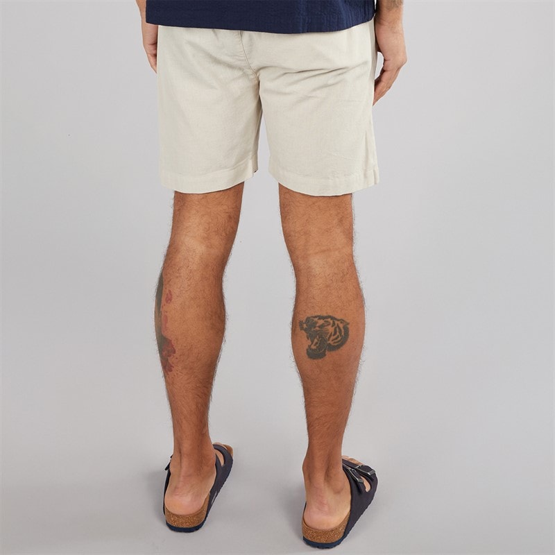 Avant Garde Mens Rustic Linen Shorts Ecru - Image 2