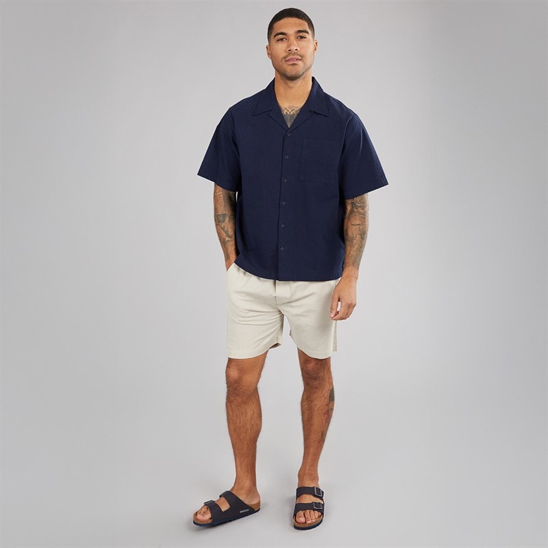 Avant Garde Mens Rustic Linen Shorts Ecru - Image 4
