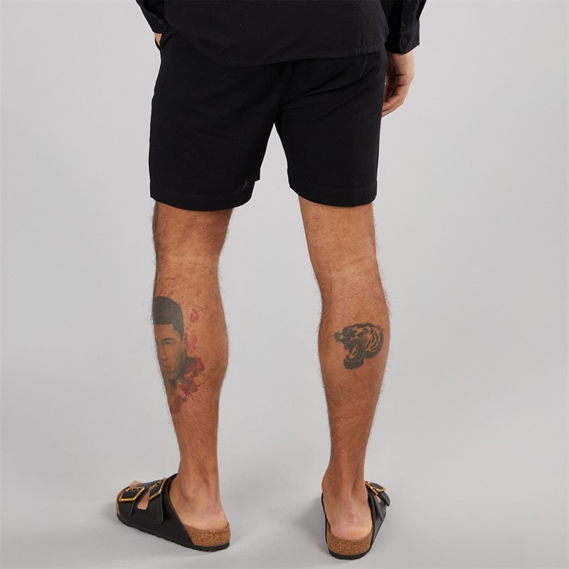 Avant Garde Mens Rustic Linen Shorts Black - Image 2