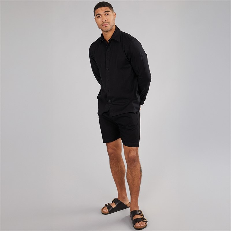 Avant Garde Mens Rustic Linen Shirt Black - Image 3