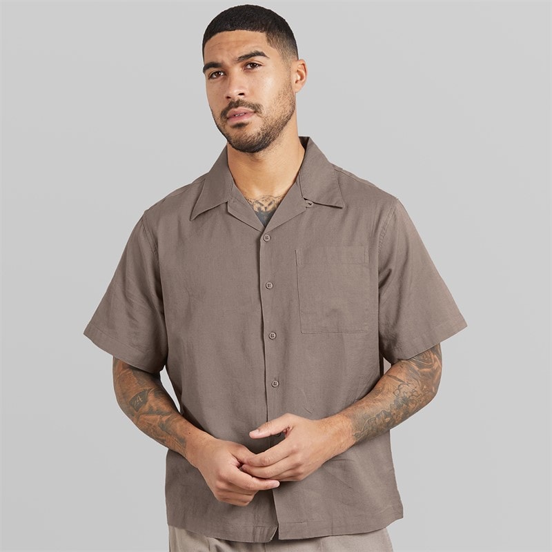 Avant Garde Mens Knight Linen Shirt Mink