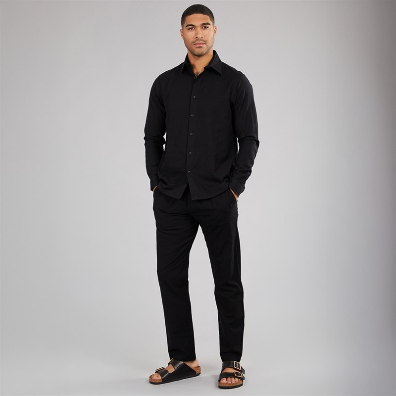 Avant Garde Mens Alberto Linen Trousers Black - Image 4