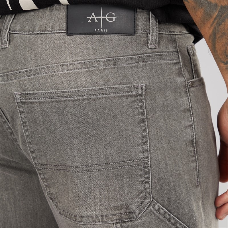 Avant Garde Mens Torrez Denim Shorts Grey - Image 3