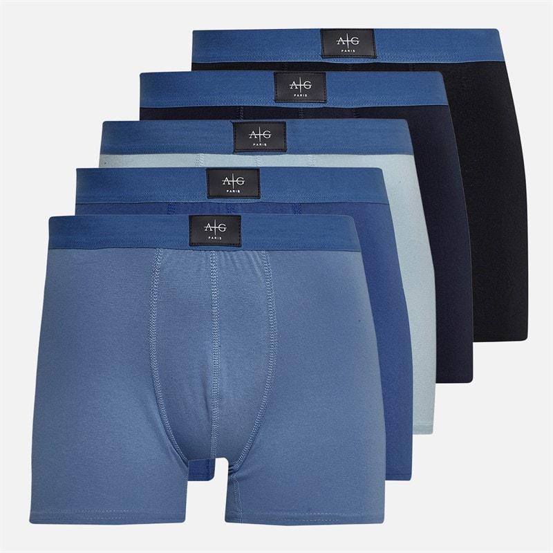 Avant Garde Mens Flux Five Pack Boxer Shorts Black/Violet/Navy/Cobalt/Sky - Image 1