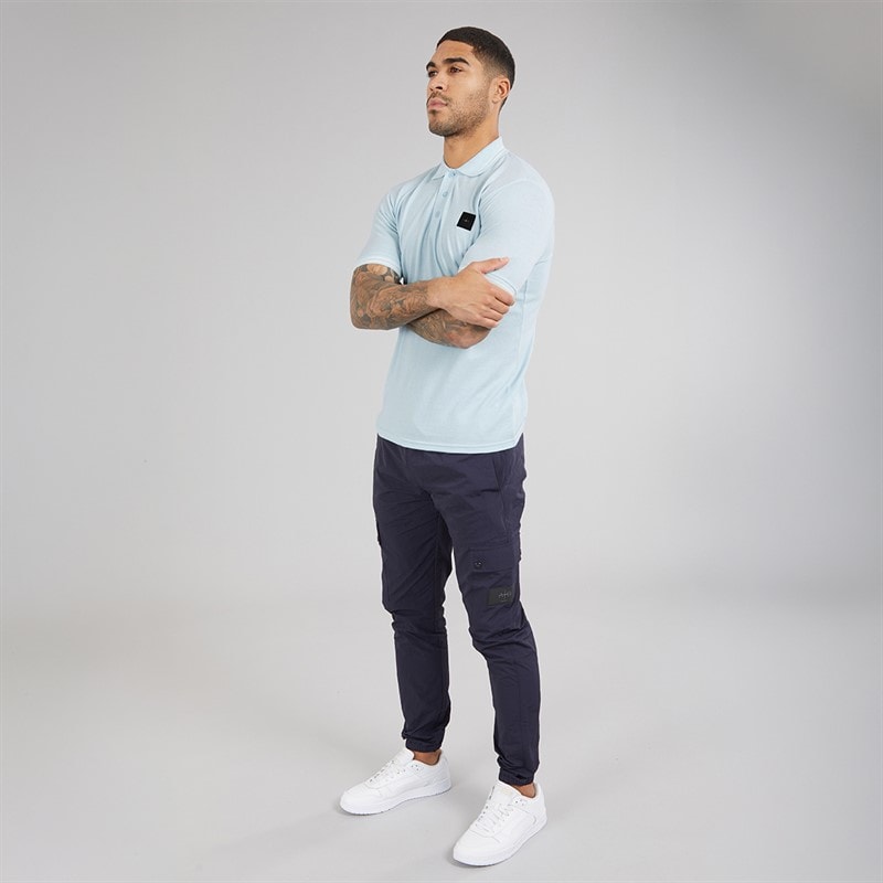 Avant Garde Mens Delta Polo Shirt Sky Blue - Image 3