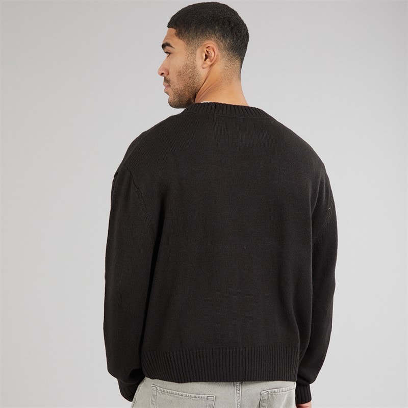 Avant Garde Mens Quinn Logo Crew Neck Jumper Black - Image 2