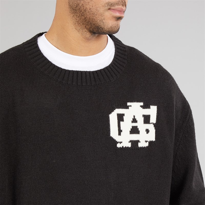 Avant Garde Mens Quinn Logo Crew Neck Jumper Black - Image 3