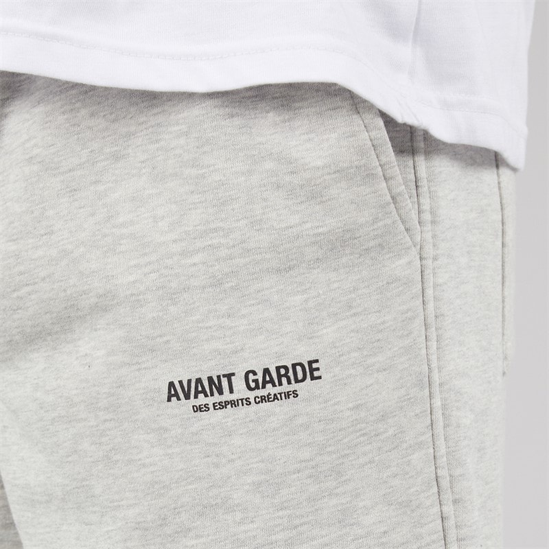 Avant Garde Mens Straight Leg Shorts Light Grey Marl - Image 3
