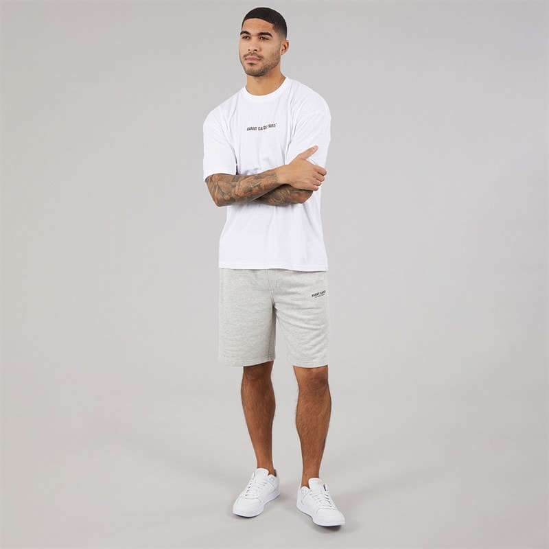 Avant Garde Mens Straight Leg Shorts Light Grey Marl - Image 4