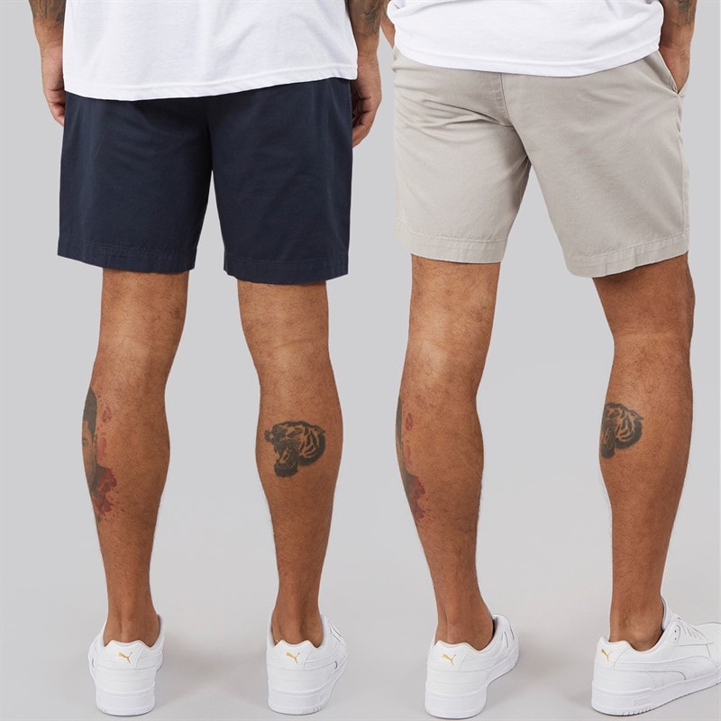Avant Garde Mens Allard Two Pack Chino Shorts Navy/Light Grey - Image 2