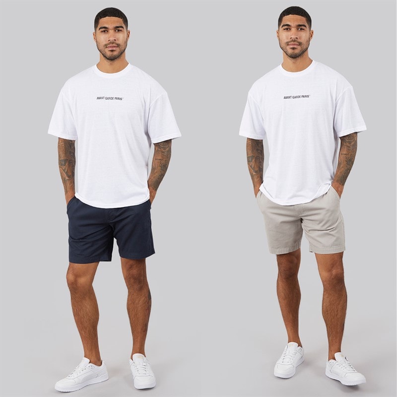 Avant Garde Mens Allard Two Pack Chino Shorts Navy/Light Grey - Image 3