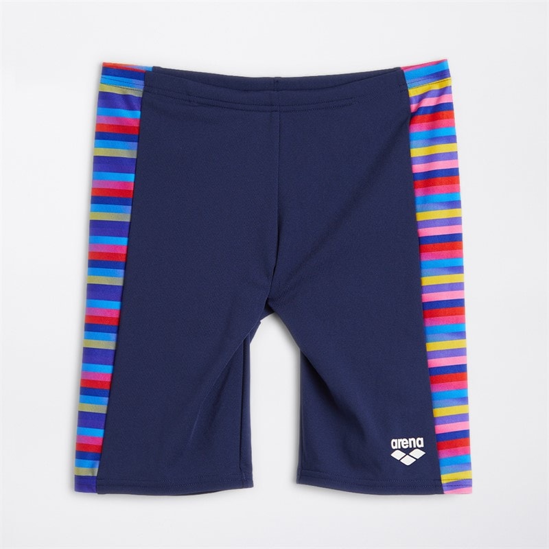 Arena Junior Boys Racing Stripe Jammer Swimming Trunks Navy/Multi - Image 1