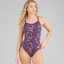 Arena Womens Escape Lightdrop Back Swimsuit Navy/Team Red