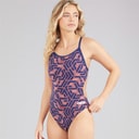 Arena Womens Escape Challenge Back Swimsuit Navy/Team Red