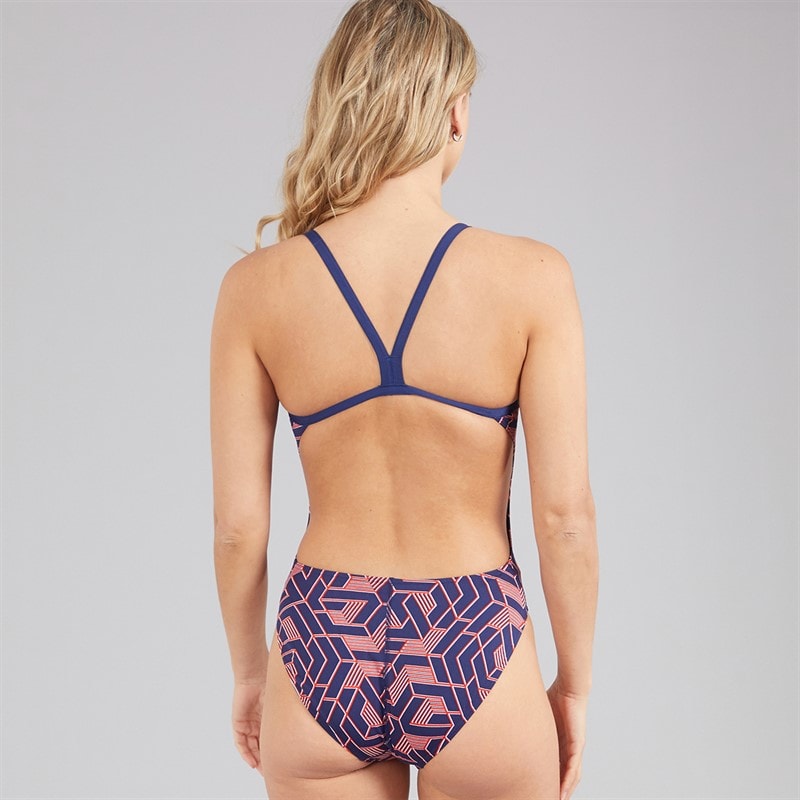 Arena Womens Escape Challenge Back Swimsuit Navy/Team Red - Image 2