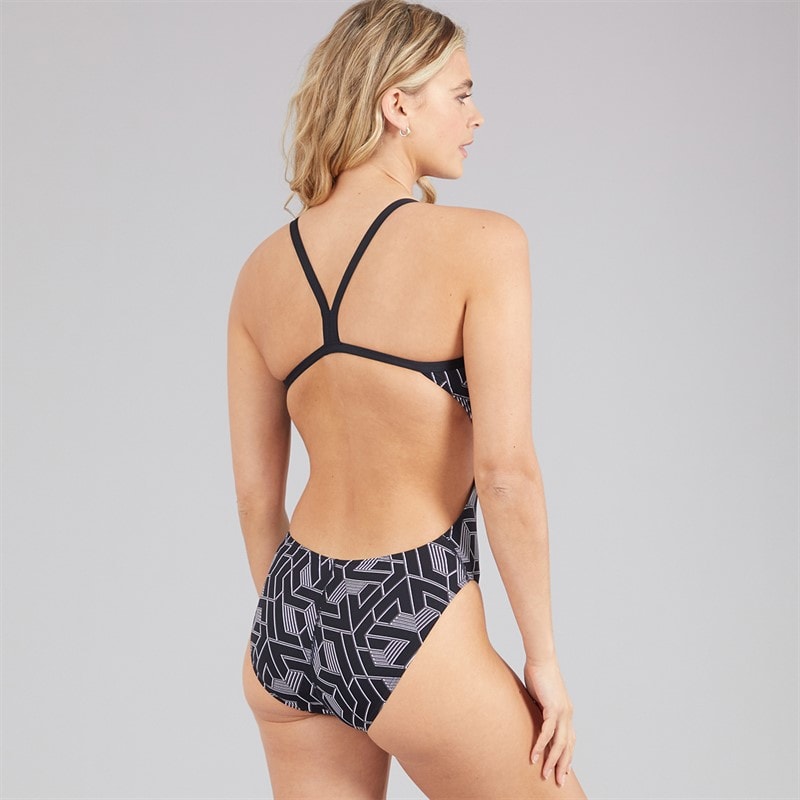 Arena Womens Escape Challenge Back Swimsuit Black Team/Print - Image 2