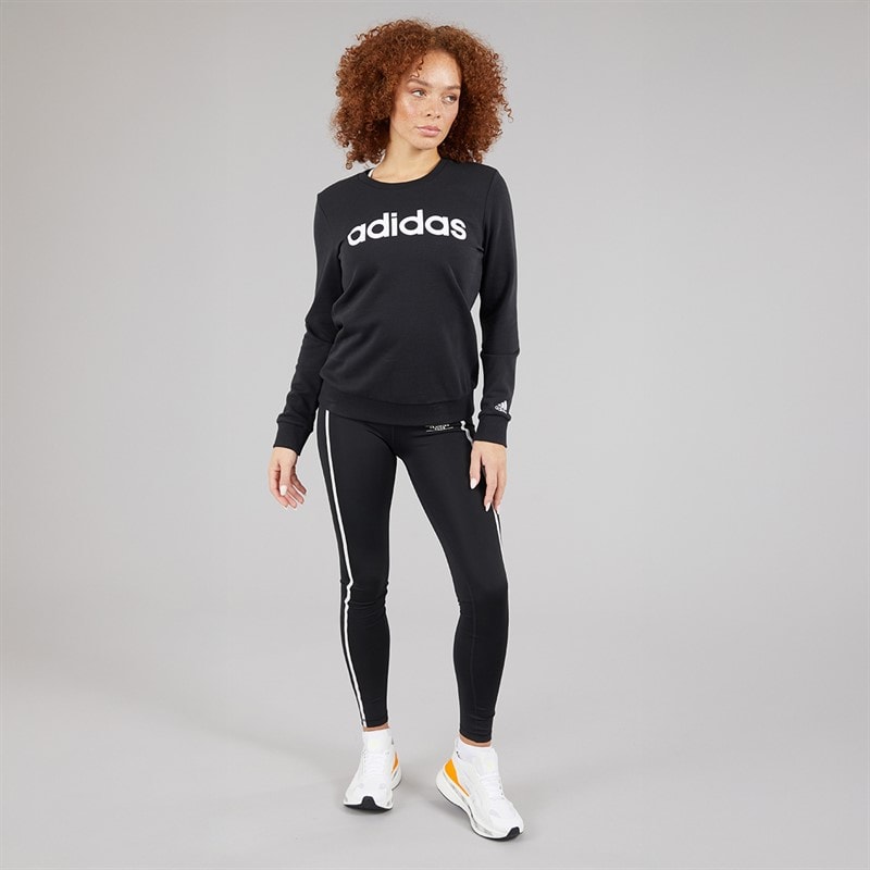 adidas Womens Essentials Logo Sweatshirt Black/White - Image 4