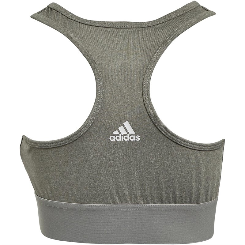 adidas Junior Girls Sports Bra Medium Grey Heather/White - Image 2