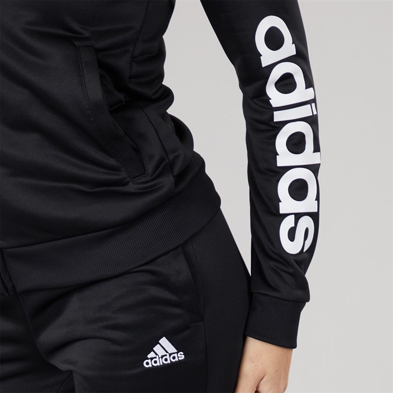 adidas Womens Essentials French Terry Logo Tracksuit Black/White - Image 5