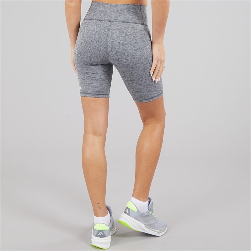 adidas Womens Optime Aeroready Tight Shorts Dark Grey Heather - Image 2