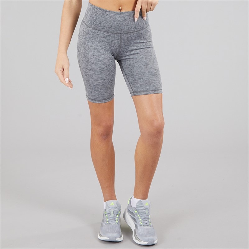 adidas Womens Optime Aeroready Tight Shorts Dark Grey Heather - Image 3