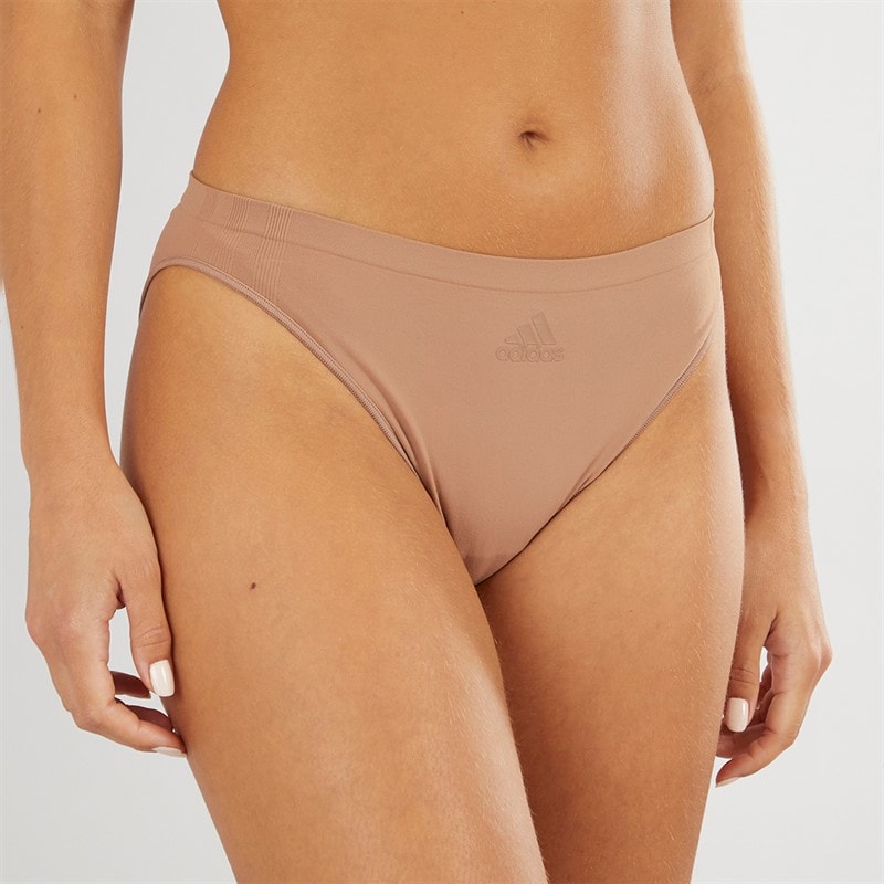 adidas Womens Sport Active Seamless Micro Stretch Low Rise Briefs Toasted Almond - Image 3