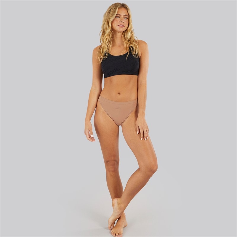 adidas Womens Sport Active Seamless Micro Stretch Low Rise Briefs Toasted Almond - Image 4