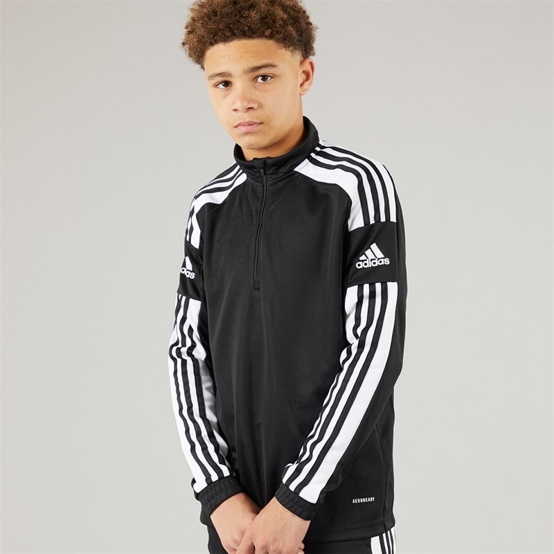 adidas Junior Squadra 21 1/4 Zip Training Top Black/White