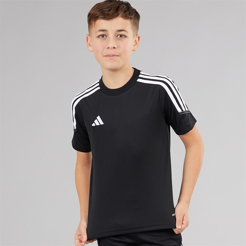 adidas Junior Tiro 23 Club Training T-Shirt Black/White - Image 1