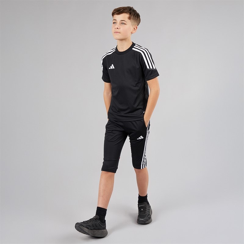 adidas Junior Tiro 23 Club Training T-Shirt Black/White - Image 4