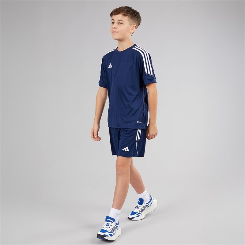adidas Junior Tiro 23 Club T Shirt Team Navy Blue 2/White - Image 4