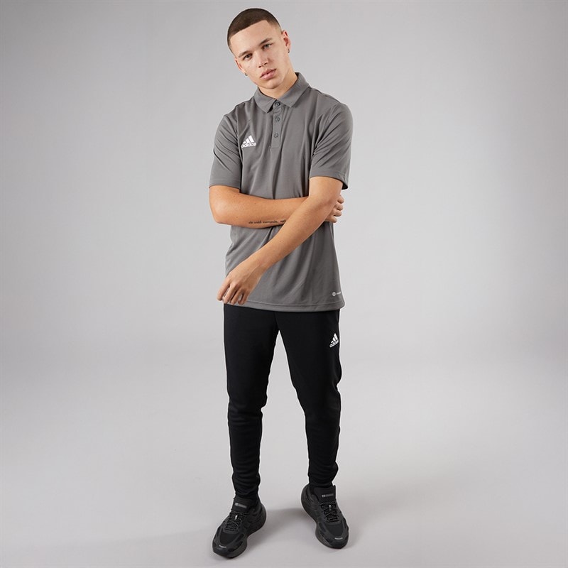 adidas Mens Entrada 22 Short Sleeve Polo Shirt Team Grey Four - Image 4