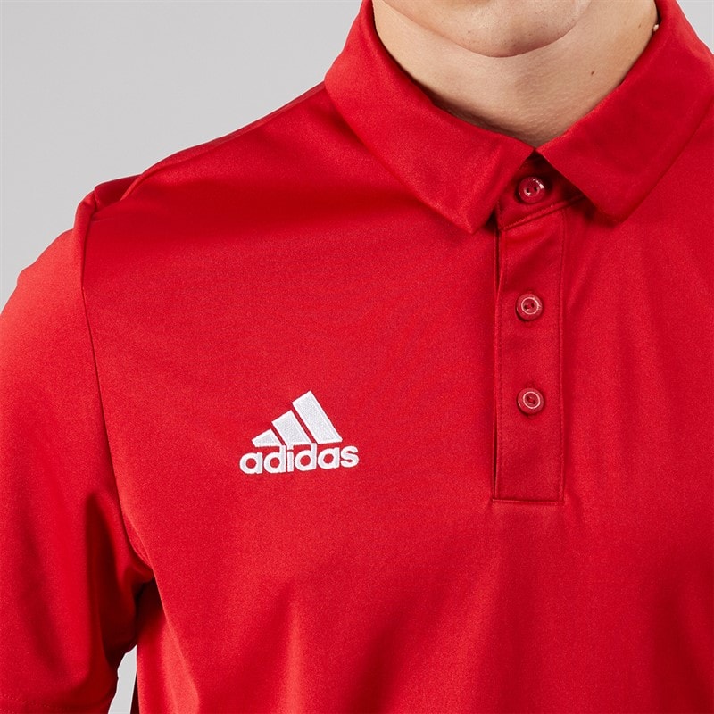 adidas Mens Entrada 22 Short Sleeve Polo Shirt Team Power Red - Image 3