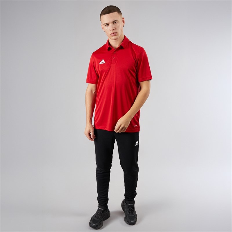 adidas Mens Entrada 22 Short Sleeve Polo Shirt Team Power Red - Image 4