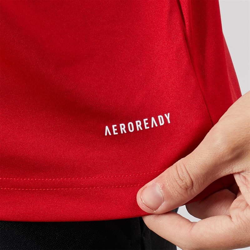 adidas Mens Entrada 22 Short Sleeve Polo Shirt Team Power Red - Image 5