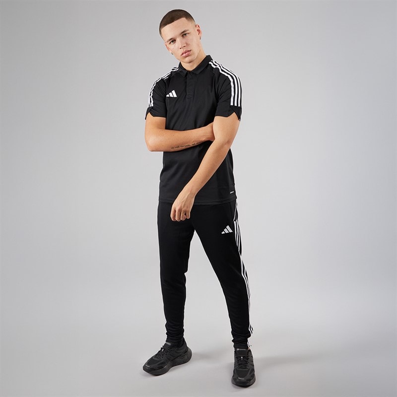 adidas Mens Tiro 23 League Short Sleeve Polo Shirt Black - Image 4