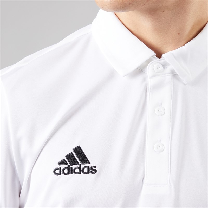 adidas Mens Entrada 22 Short Sleeve Polo Shirt White - Image 3