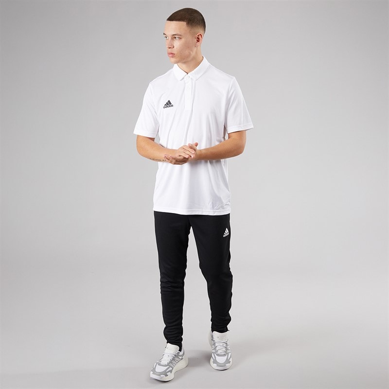adidas Mens Entrada 22 Short Sleeve Polo Shirt White - Image 4