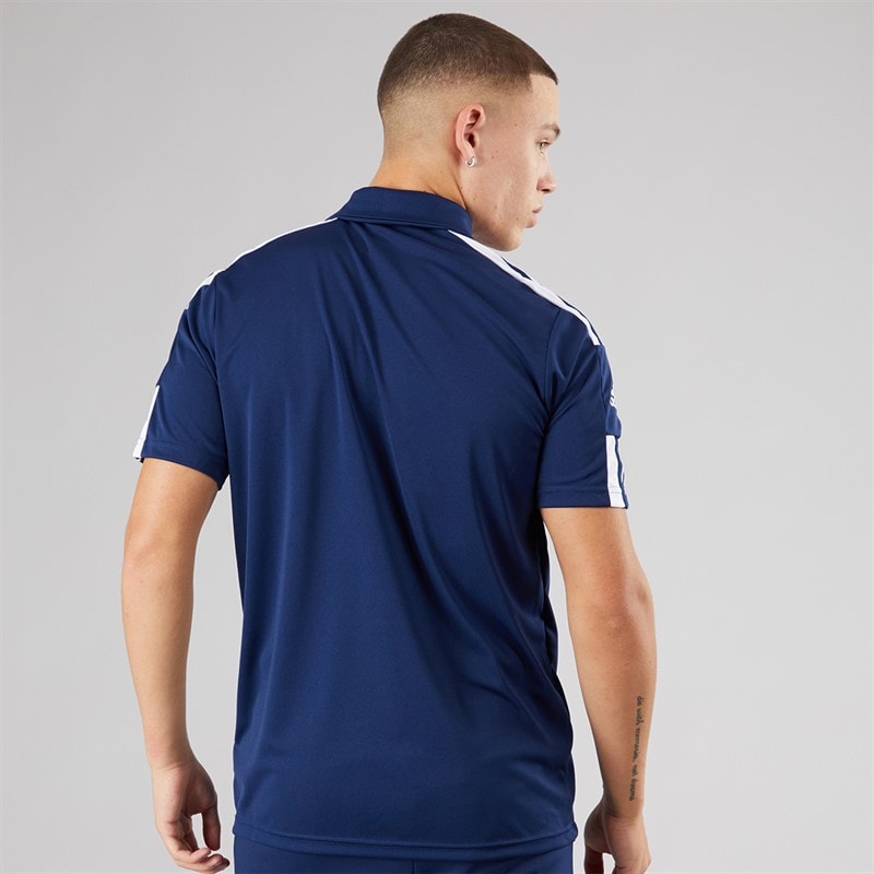 adidas Mens Squadra 21 Short Sleeve Polo Shirt Navy Blue/White - Image 2