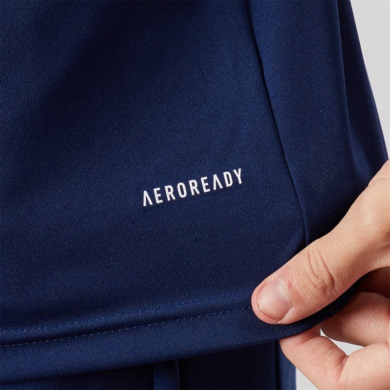 adidas Mens Squadra 21 Short Sleeve Polo Shirt Navy Blue/White - Image 5