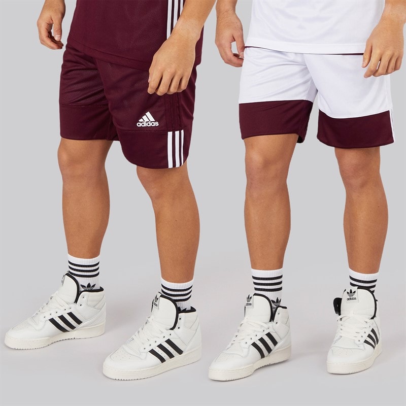 adidas Mens 3G Speed Reversible Basketball Shorts Maroon/White - Image 1