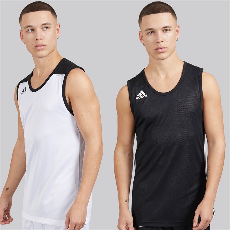 adidas Mens 3G Speed Reversible Basketball Jersey Black/White