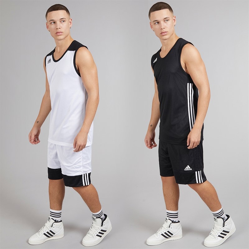 adidas Mens 3G Speed Reversible Basketball Jersey Black/White - Image 3