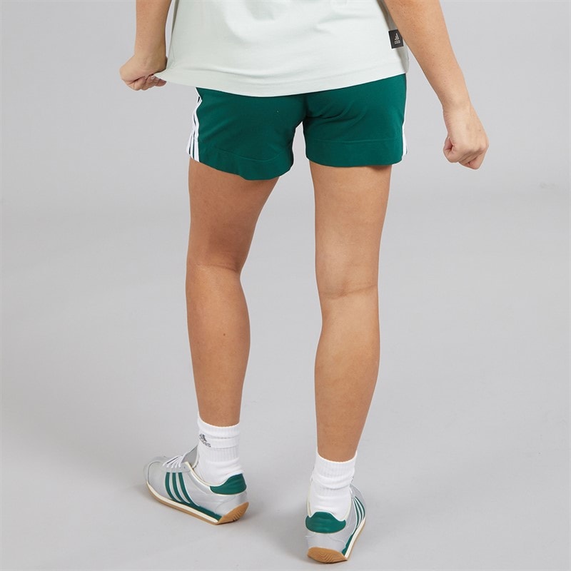 adidas Womens 3-Stripes Shorts Collegiate Green - Image 3