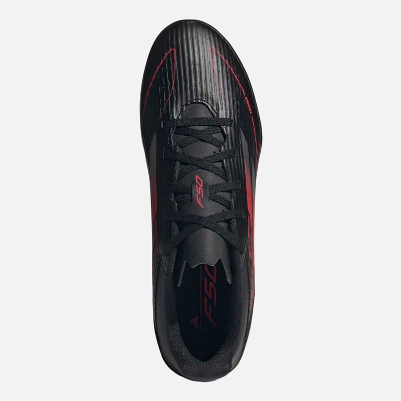 adidas Mens F50 Club TF Astro Football Boots Core Black/Iron Metallic/Lucid Red - Image 4