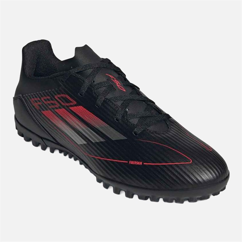 adidas Mens F50 Club TF Astro Football Boots Core Black/Iron Metallic/Lucid Red - Image 5